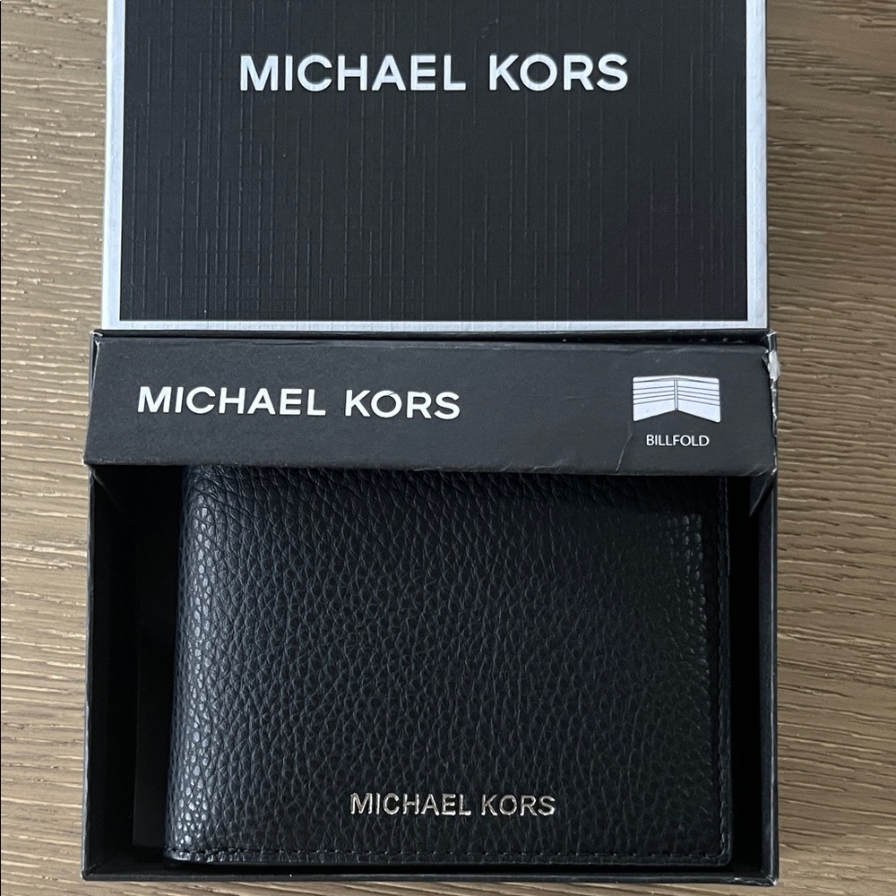 Michael Kors Black Pebbled Leather Billfold